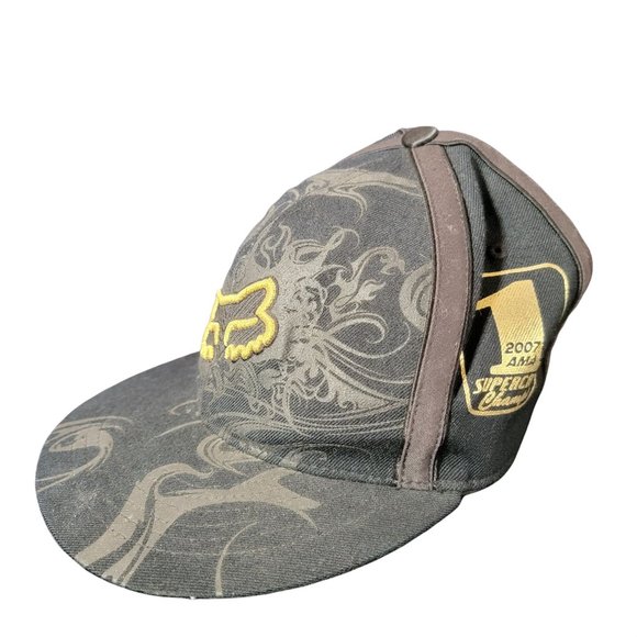 Fox Racing 2007 AMA Supercross G.P Champion Black Gold Pink 7.5 100% Wool Hat - Picture 1 of 9